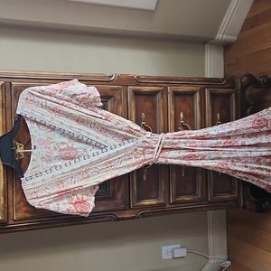 Floral Cotton Wrap Around Dress